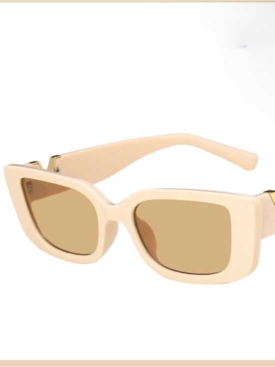 Accessories - Beige Retro Square Sunglasses - Women Accessories